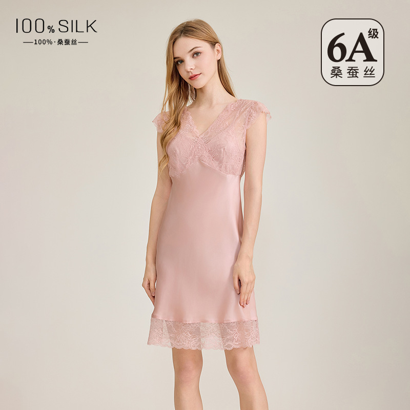 The 100% Mulberry Silk Sleep Dress with Padded Bra - Image 3