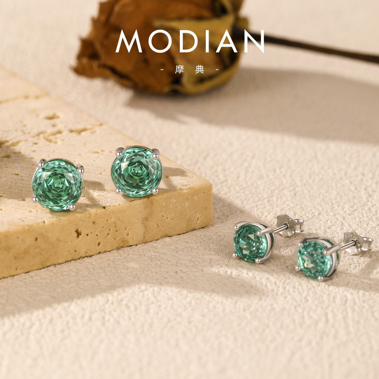 The S925 Sterling Silver Paraiba Rose Cut Earrings