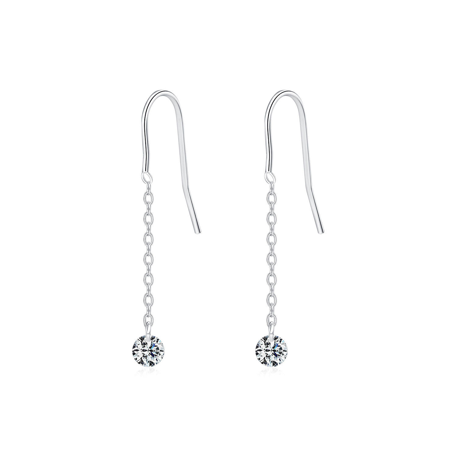 The VVS1 Moissanite Fringe S925 Sterling Silver Earrings - Image 5