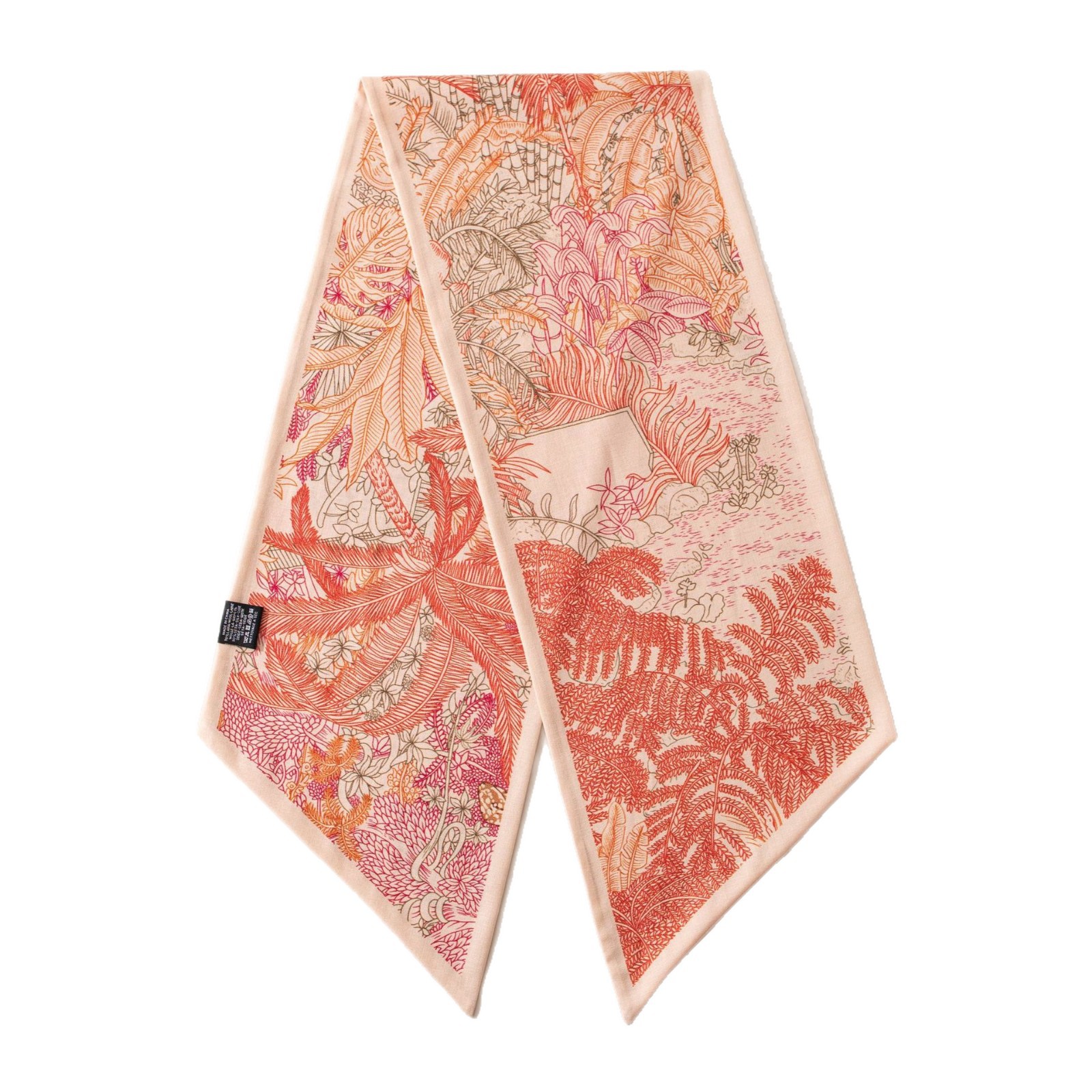 The Double Layer Contrast Silk Wool Scarf - Image 5