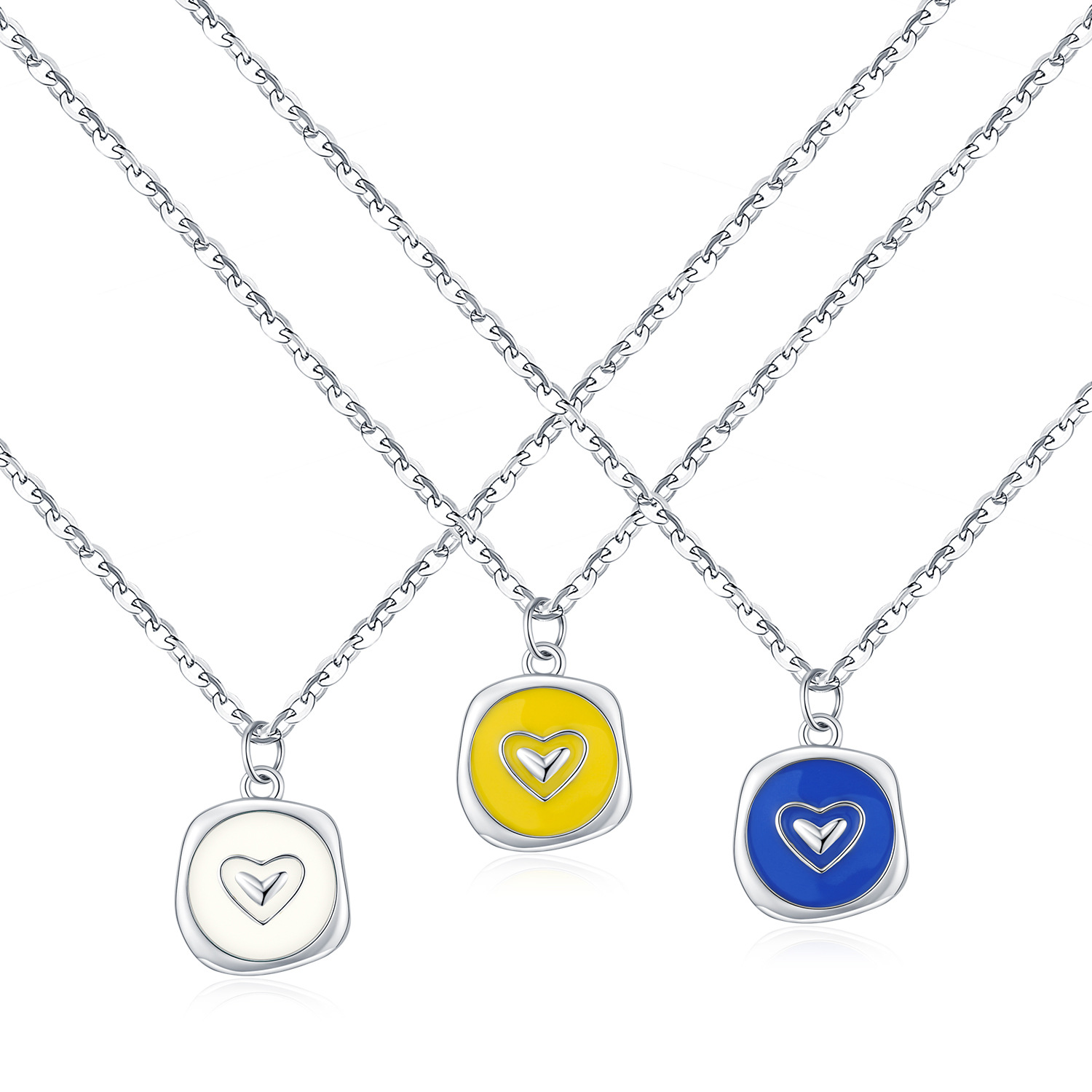 The S925 Sterling Silver Irregular Liquid Metal Heart Pendant Necklace - Image 5