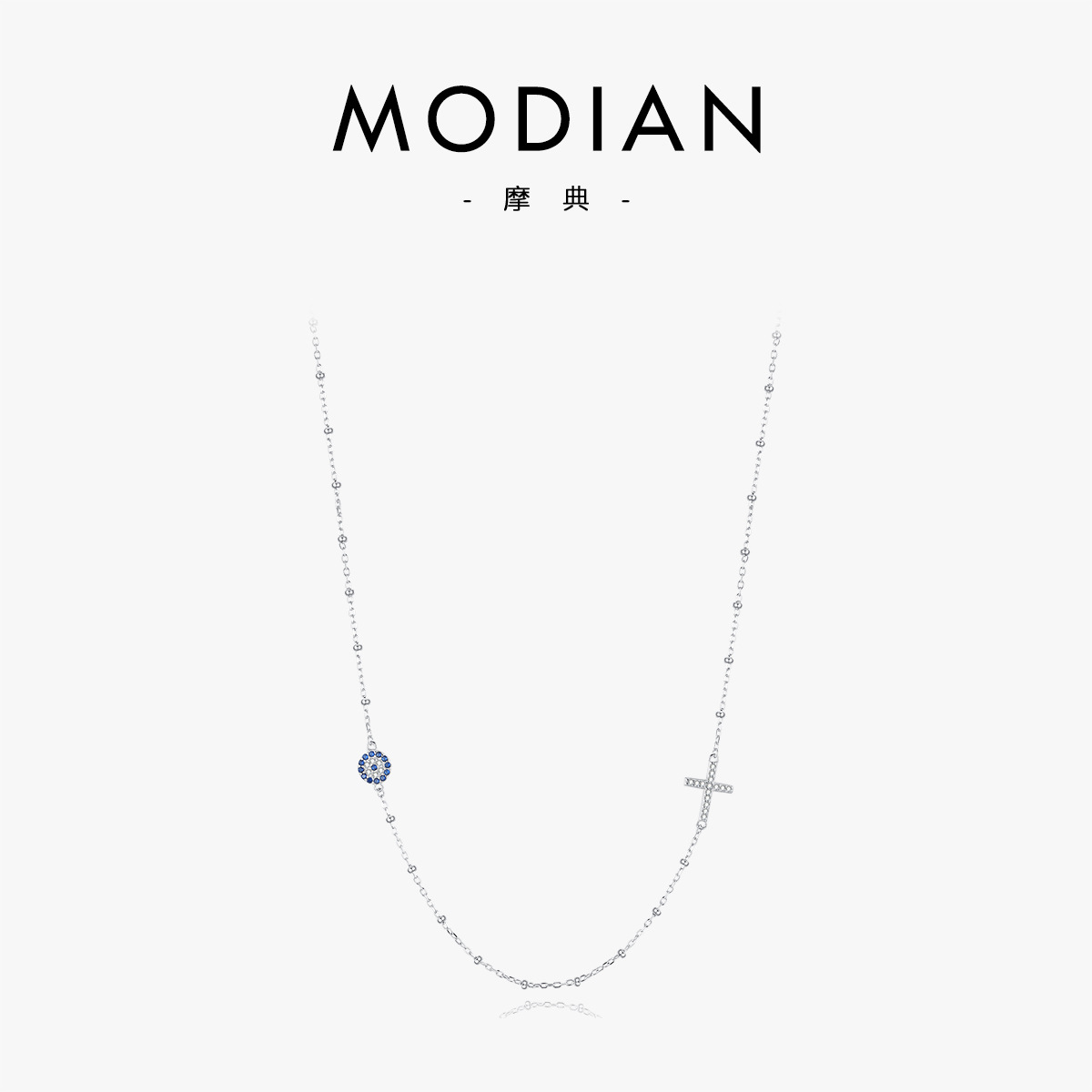 The S925 Sterling Silver Blue Eye Pendant Choker