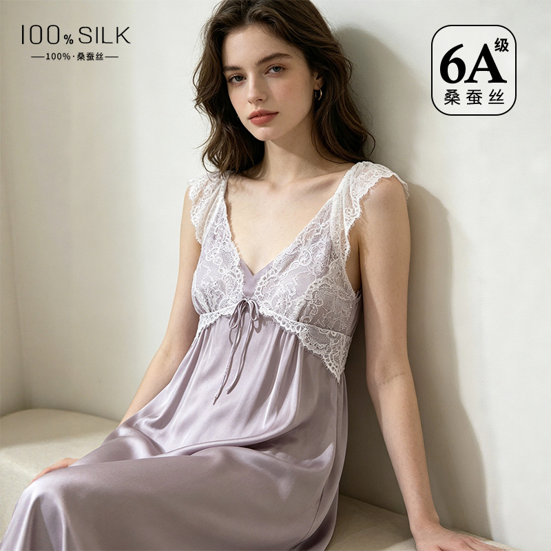 The 100% Mulberry Silk Sleep Dress with Padded Bra - Image 3