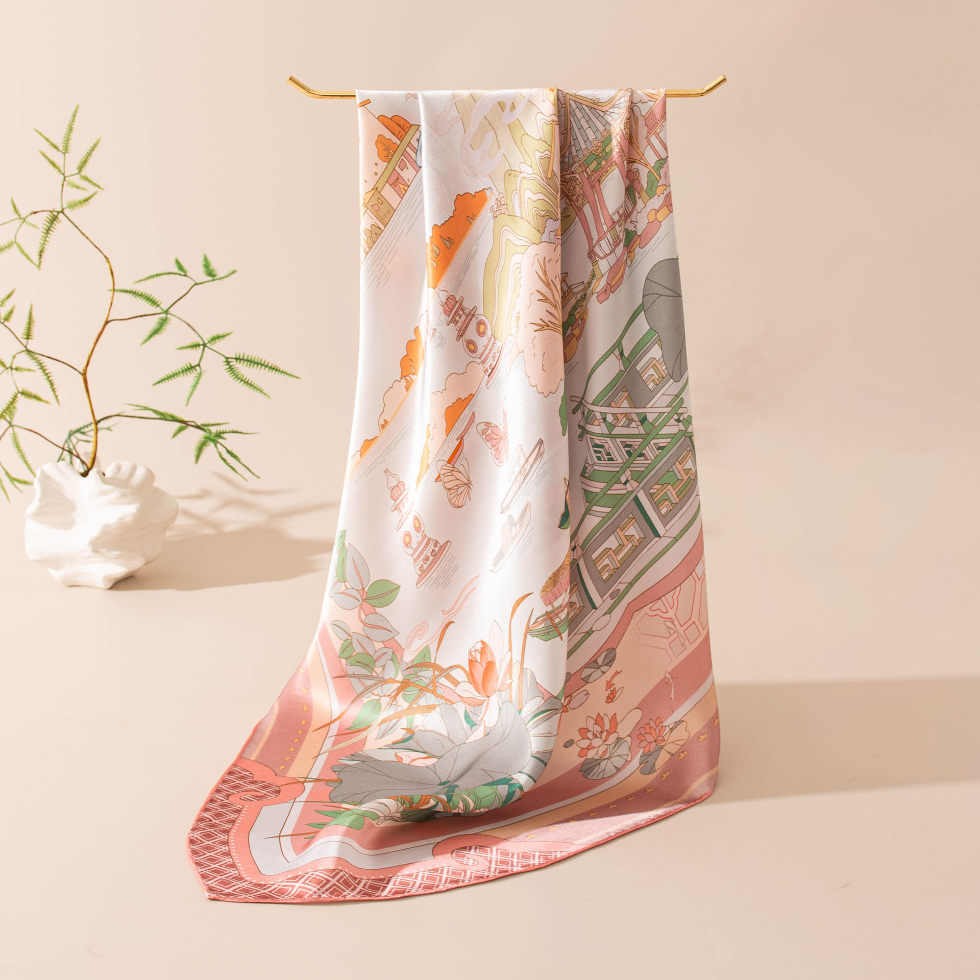 The Pure Mulberry Silk Print Neck Scarf - Image 2