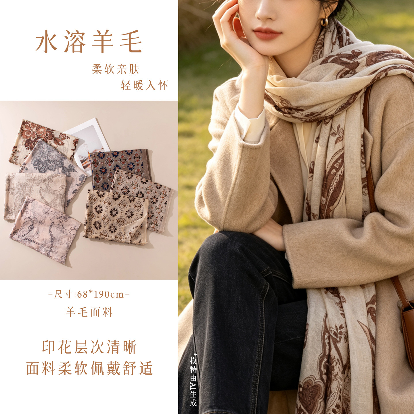 The Water-Soluble Wool Lightweight Shawl