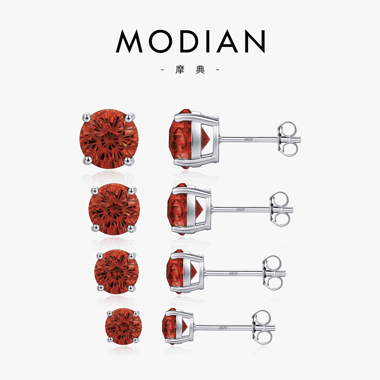 The S925 Sterling Silver Pomegranate Stud Earrings